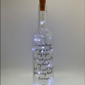 Memorial bottle with fairy lights